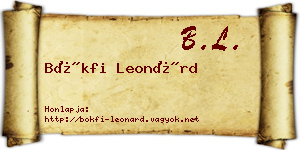 Bökfi Leonárd névjegykártya